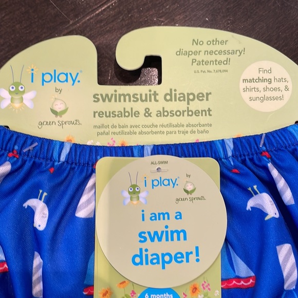 green sprouts Sailboat Print Pull-Up Absorbent Reusable Swim Diaper 0-6 months - Picture 5 of 6